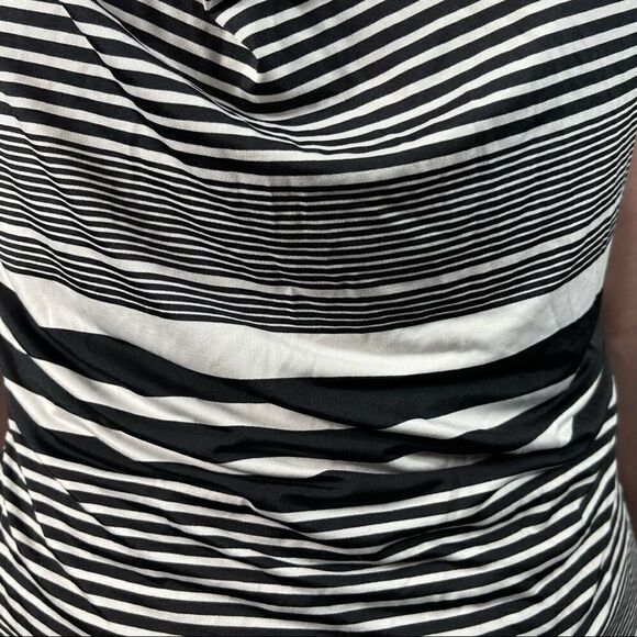 WORTHINGTON Black/Ivory Stripe Cowl Neck Top - Picture 5 of 6
